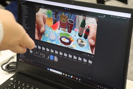 ARとして朝食が画面上に出現
