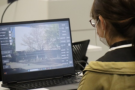 3号館前の写真を3次元デジタル空間に
