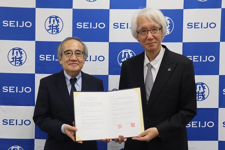 左：杉本学長、右：大友学校長